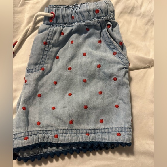 Matilda Jane Cameron Chambray Soft Denim Shorts Red Polka Dot Girl’s Size 6 - Picture 5 of 8